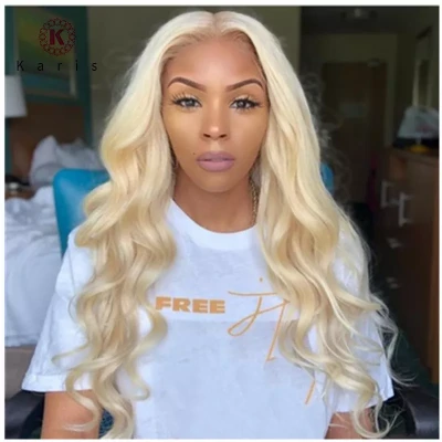 Deep wave Full Lace Human Hair Wigs With Baby Hair Body Wave Glueless Full Lace Wig Bleached Knots #613 Blonde Hair For Black Woman