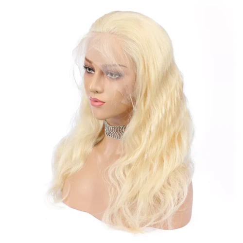 Deep wave Full Lace Human Hair Wigs With Baby Hair Body Wave Glueless Full Lace Wig Bleached Knots #613 Blonde Hair For Black Woman