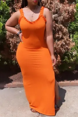 Solid Color Stretchy Sling Dress