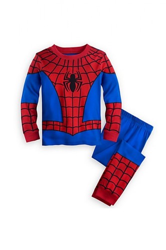 Crew Neck Long Sleeve Spider-Man Halloween Kids Boys Pajama Dark Red