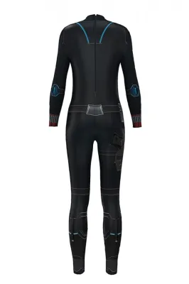 Sexy Black Widow Bodysuit Halloween Superhero Costume Black