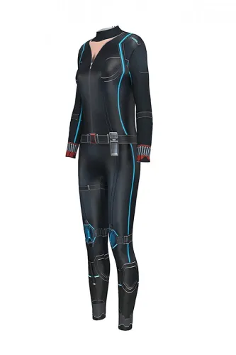 Sexy Black Widow Bodysuit Halloween Superhero Costume Black