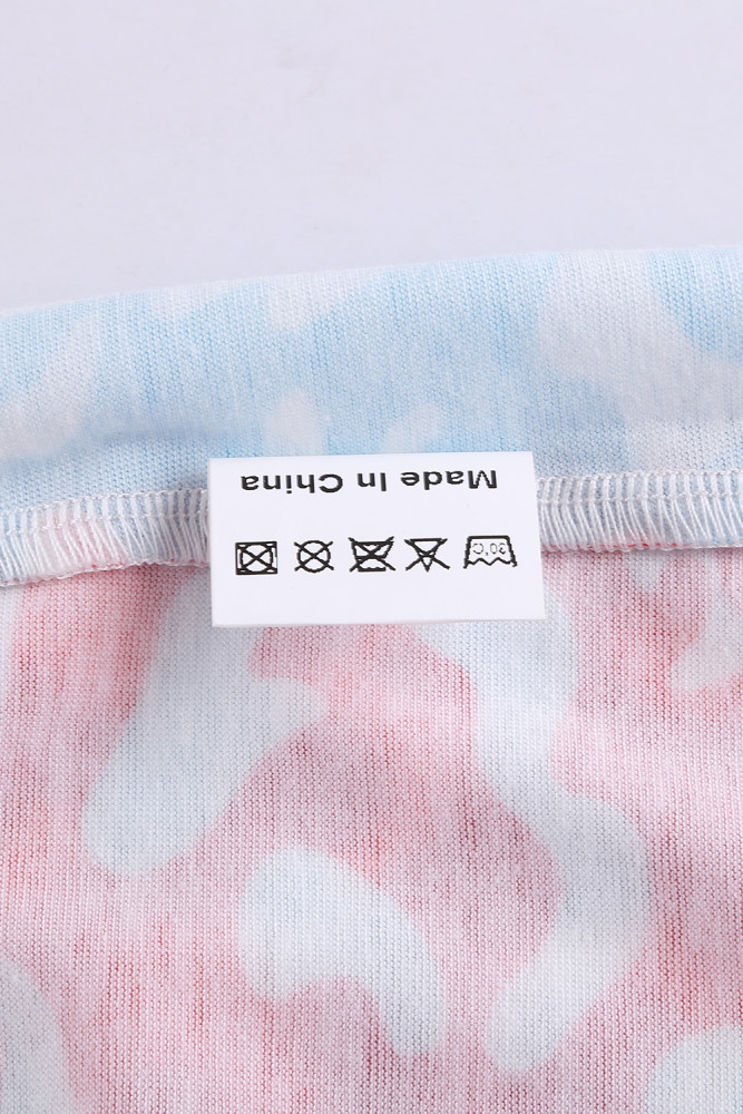 Red Ombre Crisscross V Neck Printed T-shirt