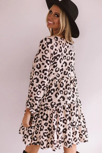 Leopard Tiered Babydoll Dress