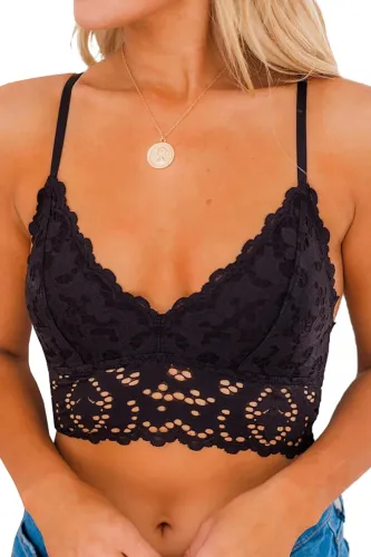 Black Chunky Lace Bralette