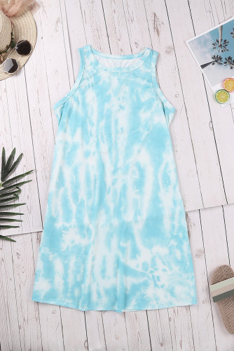 Green Tie Dye Knit Tank Dress