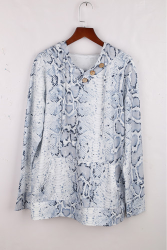Snake Print Kangaroo Pocket Hoodie