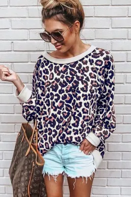 Leopard Print Relaxed Fit Sweatshirt