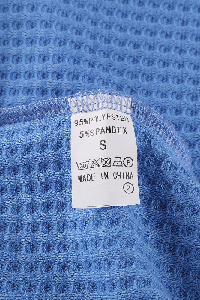 Blue Colorblock Leopard Patchwork Knit Top