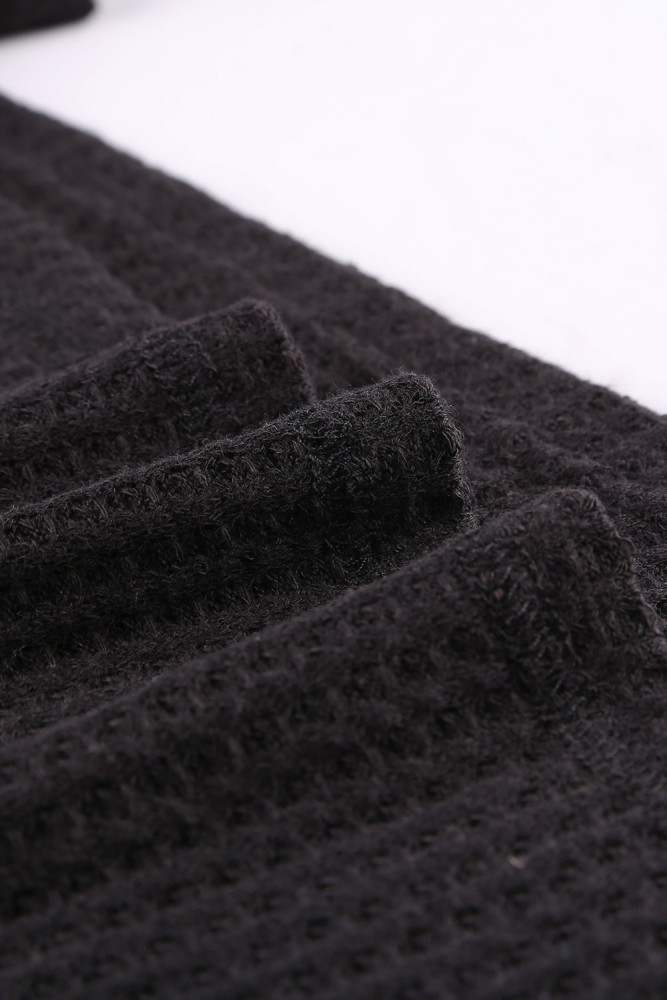 Black Colorblock Leopard Patchwork Knit Top