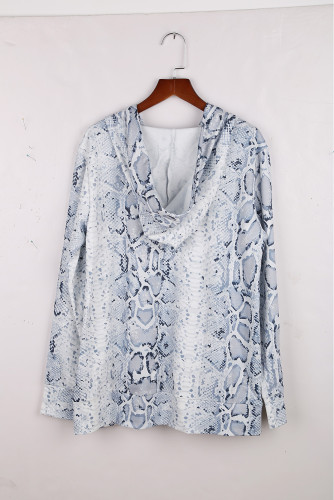 Snake Print Kangaroo Pocket Hoodie