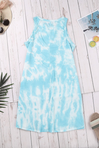 Green Tie Dye Knit Tank Dress