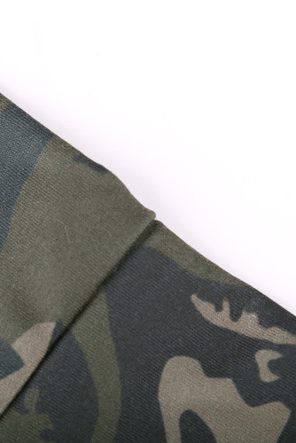 Camo Print Kangaroo Pocket Hoodie