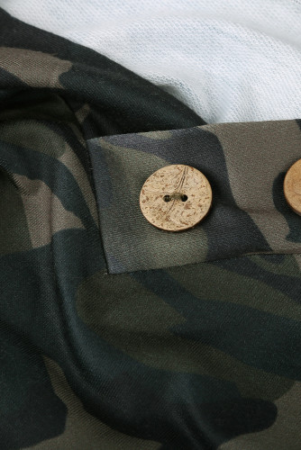 Camo Print Kangaroo Pocket Hoodie