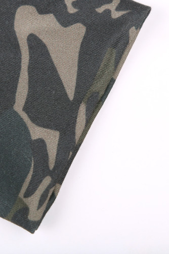 Camo Print Kangaroo Pocket Hoodie