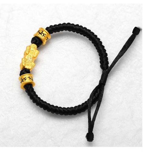 The gold PI xiu bracelet for men