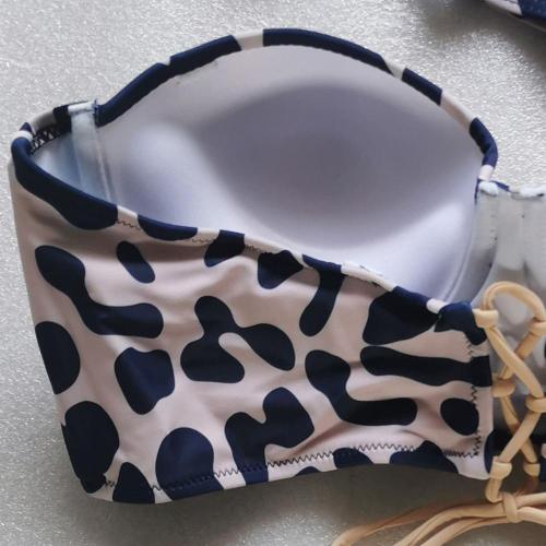 SE Brand New Push Up Bikini Sexy Bandage Mesh Swimsuit Print Leopard Thong Swimwear Beach Biquini 2020 Summer Bathing Suit