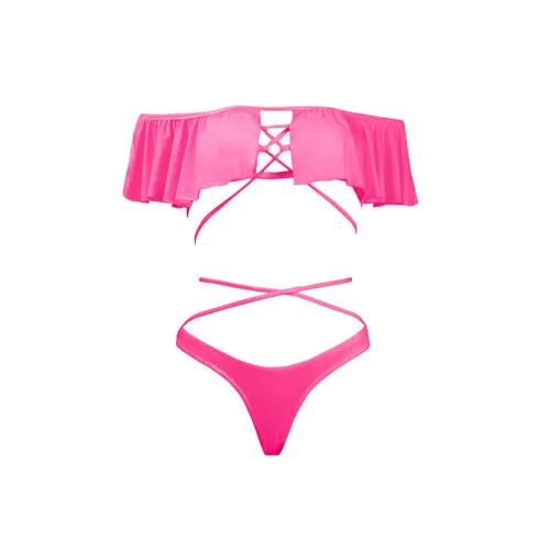Neon Green red Underwire Bikini Ruffles beachwear Female Swimsuit sets Women Swimwear Two-piece Bikini set Bather Bathing Suit
