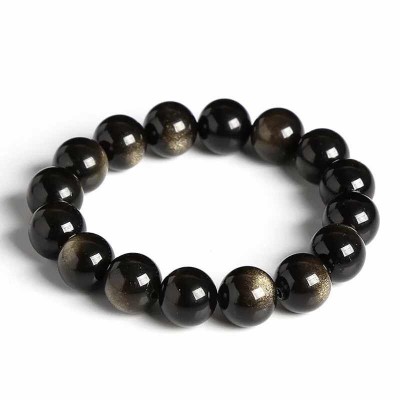 Young's Liuxi Obsidian Pixiu Bracelet Men's Natural Silver Obsidian Transfer Buddhist Bead Bracelet Jewelry Opens Light to ward off evil