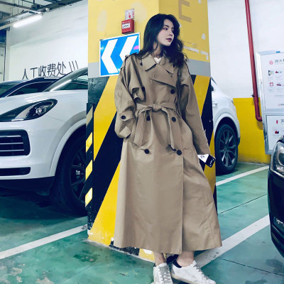 Brand New Fashion Spring Autumn Loose Trench Coat for Women Long Double Breasted Duster Coat Lady Cloak Female Outerwear Clothes