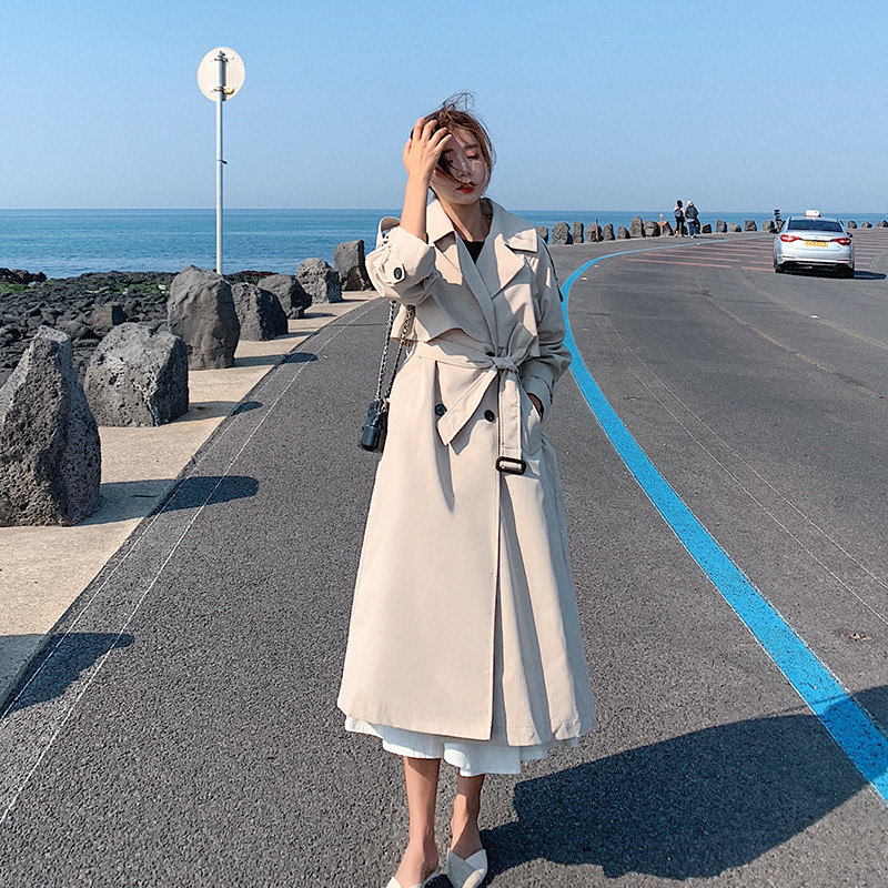 Brand Fashion Long Trench Coat Women Cloak Double-Breasted with Storm Flaps Belts Lady Outerwear Female Clothes Spring Autumn