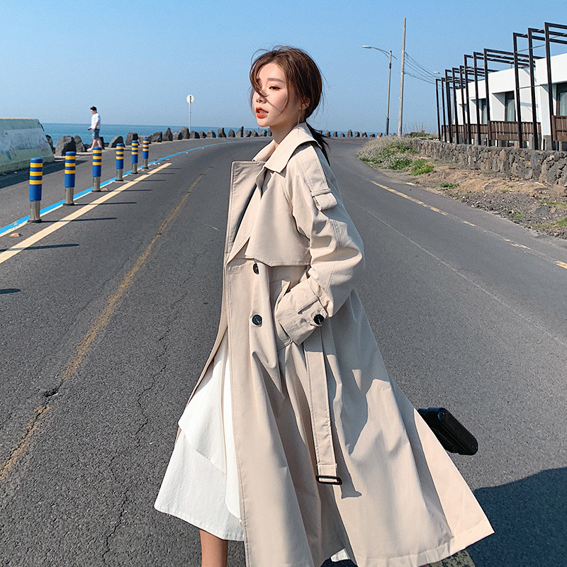 Brand Fashion Long Trench Coat Women Cloak Double-Breasted with Storm Flaps Belts Lady Outerwear Female Clothes Spring Autumn