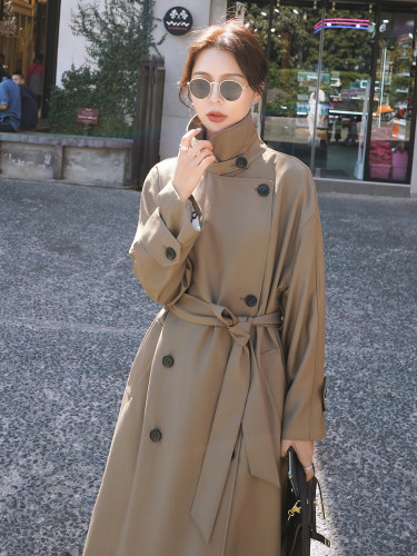Brand New England Style Women Trench Coat Long Double-Breasted with Belt Office Lady Duster Coat Female Cloak Autumn Clothes