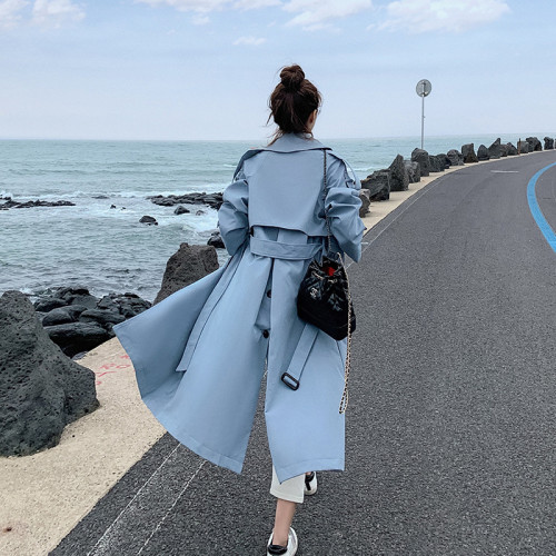 Brand Fashion Long Trench Coat Women Cloak Double-Breasted with Storm Flaps Belts Lady Outerwear Female Clothes Spring Autumn