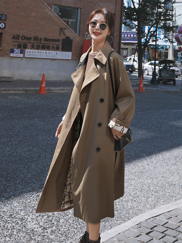 Brand New England Style Women Trench Coat Long Double-Breasted with Belt Office Lady Duster Coat Female Cloak Autumn Clothes