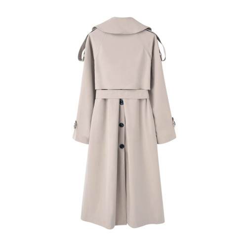 Brand Fashion Long Trench Coat Women Cloak Double-Breasted with Storm Flaps Belts Lady Outerwear Female Clothes Spring Autumn