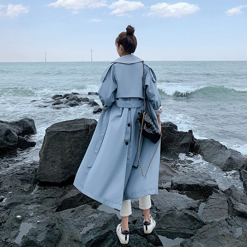 Brand Fashion Long Trench Coat Women Cloak Double-Breasted with Storm Flaps Belts Lady Outerwear Female Clothes Spring Autumn