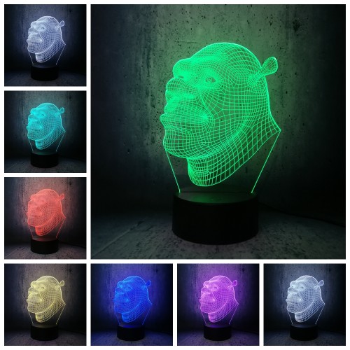 Shrek 3D Touch USB Visual Led Bulb Lamp Night Light novelty lighting floodlights Table Lampara Xmas Gift RGB movie fans gifts