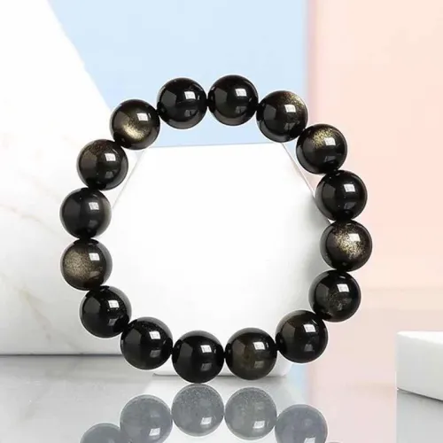 Natural gold obsidian bracelets for men and women single circle gold yaoshi couple bracelets crystal lucky transfer jewelry