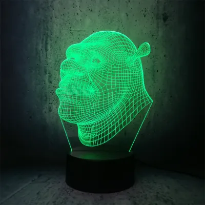 Shrek 3D Touch USB Visual Led Bulb Lamp Night Light novelty lighting floodlights Table Lampara Xmas Gift RGB movie fans gifts