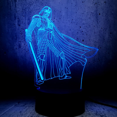 wonderful Star War Darth Vader Anakin Black Knight 3D LED Lamp Color Change NIght light party decoration boys cool gifts