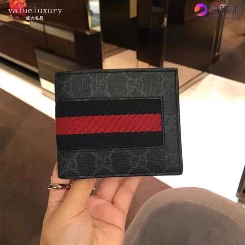Gucci Gucci new short wallet classic double G print leather wallet men