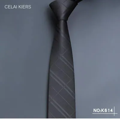 CK tie male formal suit business wedding groom narrow Korean casual mulberry silk black gift box 6cm