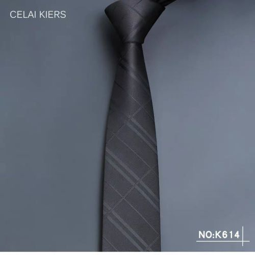 CK tie male formal suit business wedding groom narrow Korean casual mulberry silk black gift box 6cm