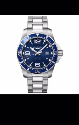 Longines (Longines) Swiss new Concas diving series men's watch ceramic outer ring mechanical movement male watch L3.841.4.96.6 mechanical steel belt blue plate 44MM