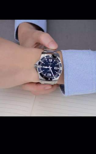 Longines (Longines) Swiss new Concas diving series men's watch ceramic outer ring mechanical movement male watch L3.841.4.96.6 mechanical steel belt blue plate 44MM