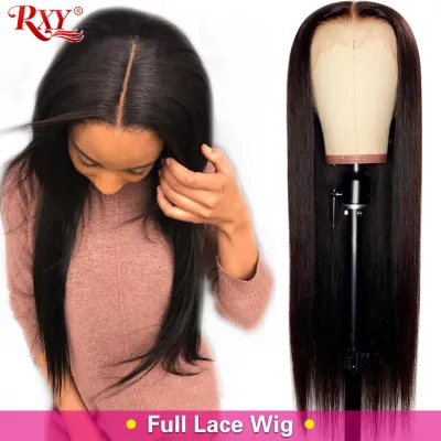 Straight Full Lace Human Hair Wigs Pre Plucked With Baby Hair Malaysian Remy Hair Full Lace Wigs For Women RXY Black Hair Wig