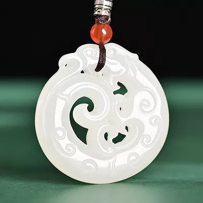 Xinjiang Hetian jade imitation antique jade pendant male jade necklace dragon