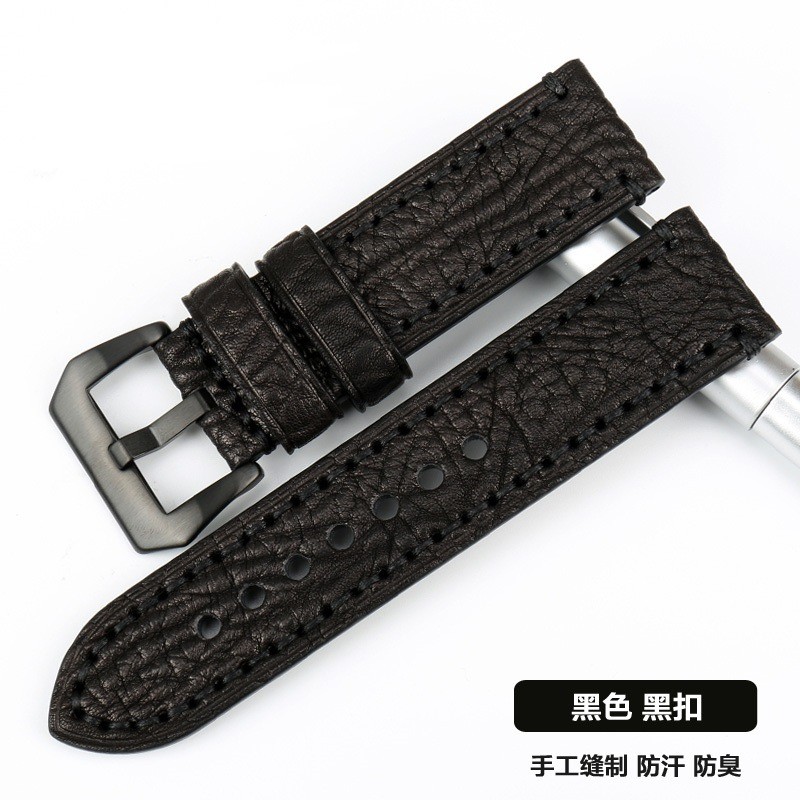手工拉线意大利高级植鞣真皮手表带男士专用20/22/24/26mm可订制