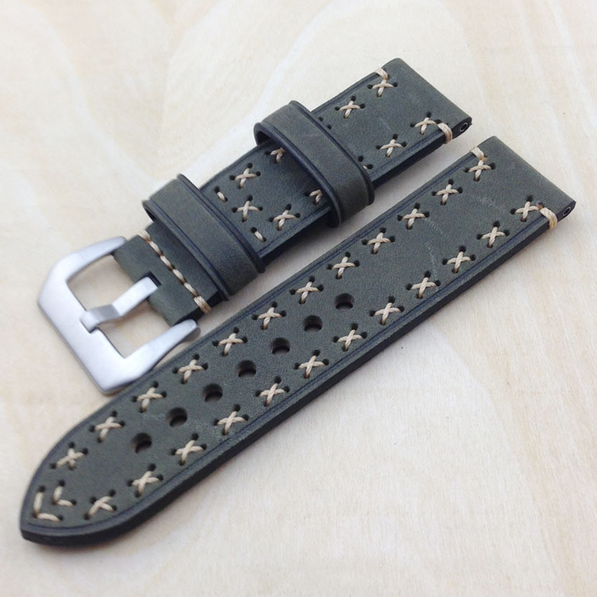 2020新款真皮粗犷加厚欧美热卖手拉粗线牛皮表带厂家现货批发定制