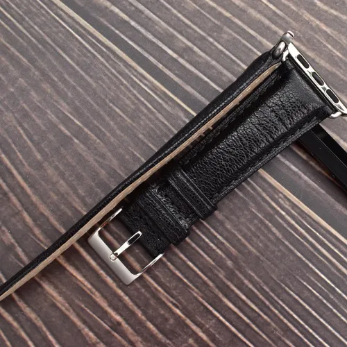 新款法国高级山羊皮 全包边iwatch1/2/3/4/5代真皮手表带厂家直销