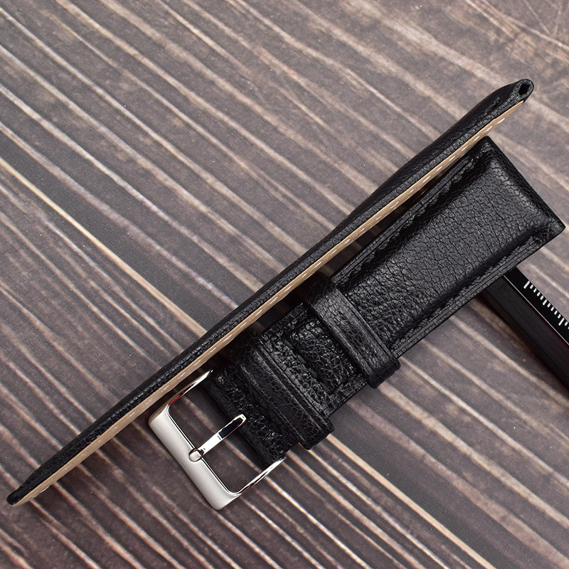 新款法国高级山羊柔软植鞣皮24/22/20mm全包边真皮手表带厂家直销