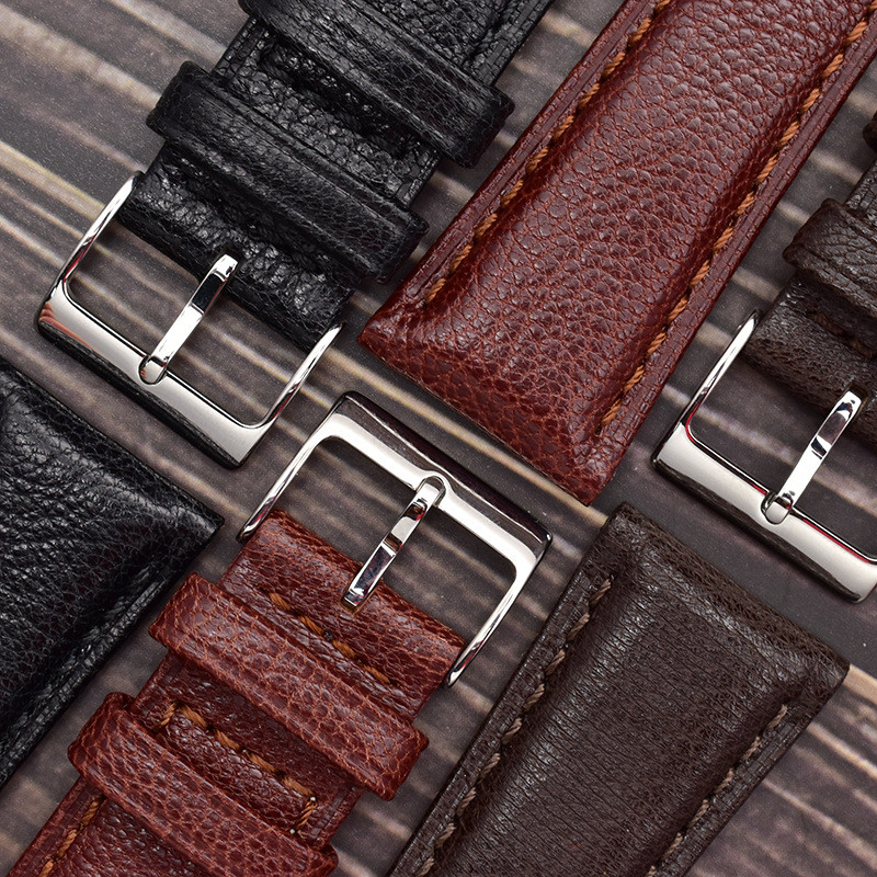 新款法国高级山羊柔软植鞣皮24/22/20mm全包边真皮手表带厂家直销