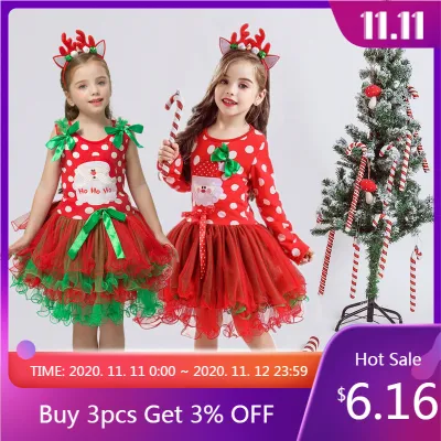 Fancy New Year Baby Girl Carnival Santa Dress For Girls Summer Mouse Christmas Children Clothing Party Tulle Kids Costume