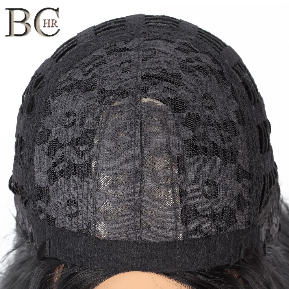 BCHR Ombre Middle Part Wig Black to Brown Synthetic Wigs for Women Middle Part Cosplay Wig for Hollywood Party Hair