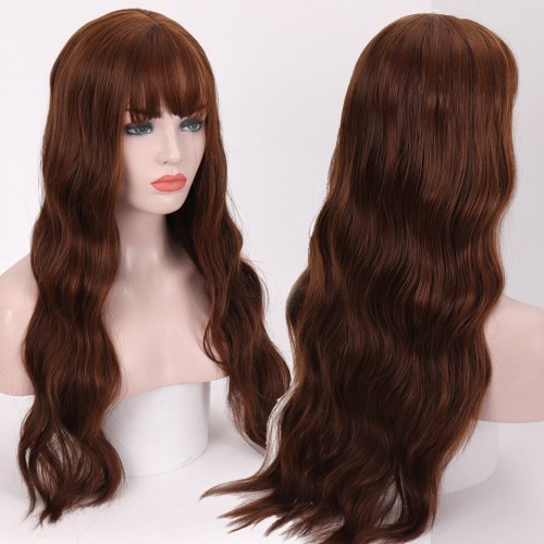 SHANGKE Long Mix Purple Womens Wigs With Bangs Heat Resistant Synthetic Kinky Curly Pink Green Wigs for Women African American